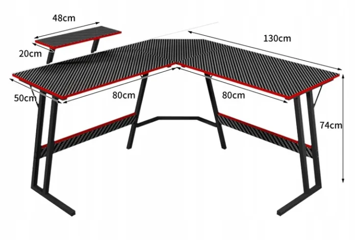 Кутовий iгровий стіл Ekspand BG02-130 чорний - Зображення 6