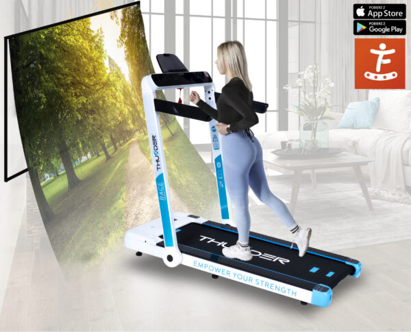 B Бігова доріжка електрична THUNDER RACE-WHITE - Зображення 8