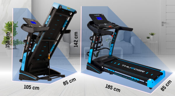 D Бігова доріжка електрична THUNDER ELITE-DS-BLACK - Зображення 2