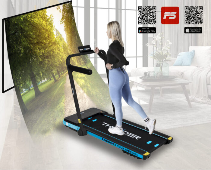 B Бігова доріжка електрична THUNDER IMPACT-BLUE - Зображення 4