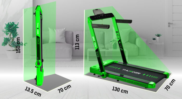 wymiary Бігова доріжка електрична THUNDER RACE-GREEN - Зображення 4