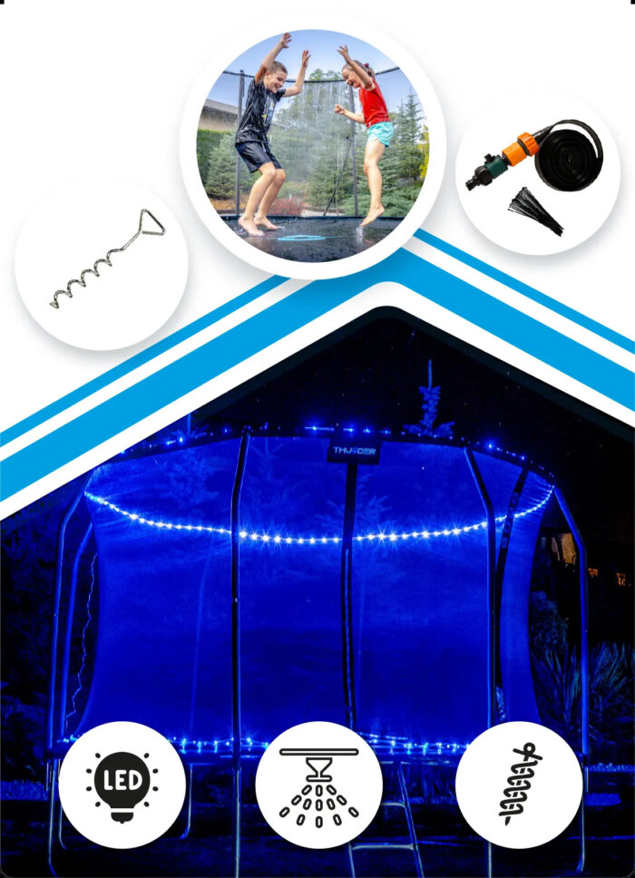 Батут THUNDER INSIDE ELITE з внутрішньою сіткою 16 футів 488 чорний - Зображення 10