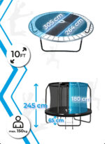 Батут THUNDER INSIDE ELITE з внутрішньою сіткою 14 футів 427 см чорний - Зображення 4