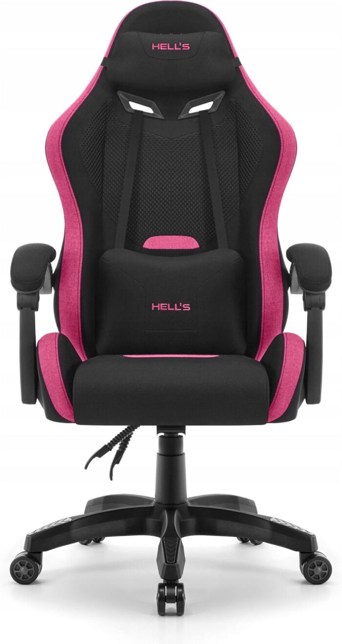 Геймерське крісло Hell's Chair HC-1012 Black Pink тканина - Зображення 2