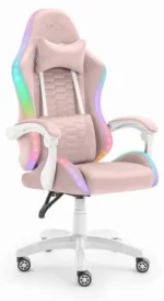 Геймерське крісло тканинне Hell's Chair HC-1000 Pink LED