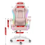 Геймерське крісло тканинне Hell's Chair HC-1000 Pink LED - Зображення 9