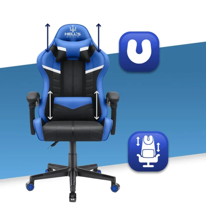 Геймерське крісло екошкіра Hell's Chair HC- 1004 Blue - Зображення 4