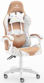 Геймерське крісло Hell's Chair Rainbow Biege екошкіра