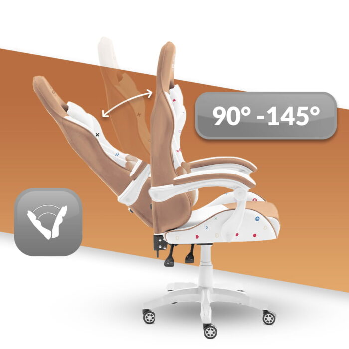 Геймерське крісло Hell's Chair Rainbow Biege екошкіра - Зображення 3