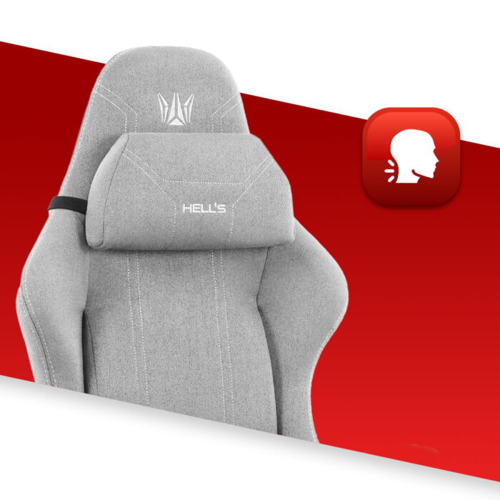 Геймерське крісло Hell's Chair HC-1014 Grey White тканина - Зображення 8