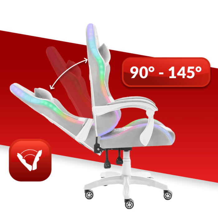 Геймерське крісло тканинне Hell's Chair HC-1000 Grey LED - Зображення 4