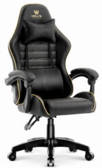 Геймерське крісло екошкіра Hell's Chair HC-1003 2.0 чорне золото