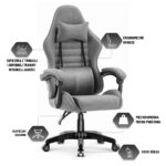 Геймерське крісло Hell's Chair HC-1003 2.0 Grey Black тканина - Зображення 9