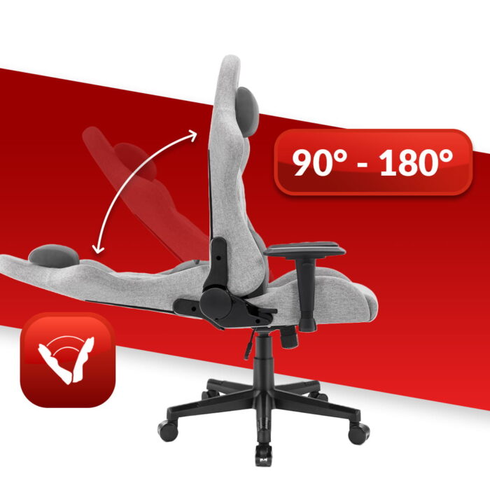 Геймерське крісло Hell's Chair HC-1006 Grey Black тканина - Зображення 6