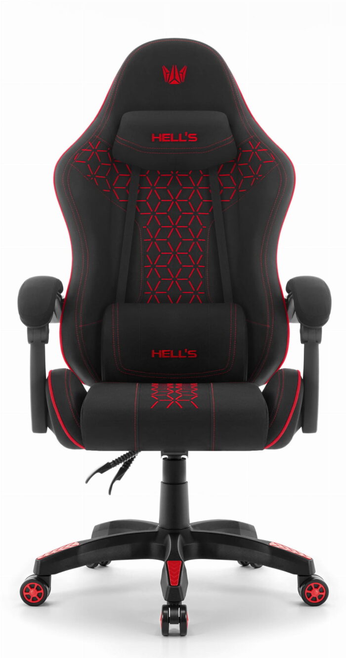 Геймерське крісло Hell's Chair HC-1008 Black Red 2.0 тканина/сітка - Зображення 2