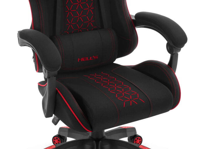 Геймерське крісло Hell's Chair HC-1008 Black Red 2.0 тканина/сітка - Зображення 5