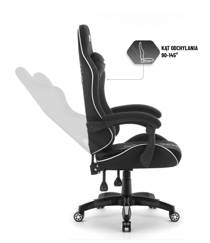 Геймерське крісло Hell's Chair HC-1008 Black White 2.0 тканина/сітка - Зображення 6