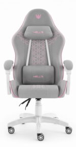 Геймерське крісло Hell's Chair HC-1008 Grey Pink 2.0 тканина/сітка - Зображення 3