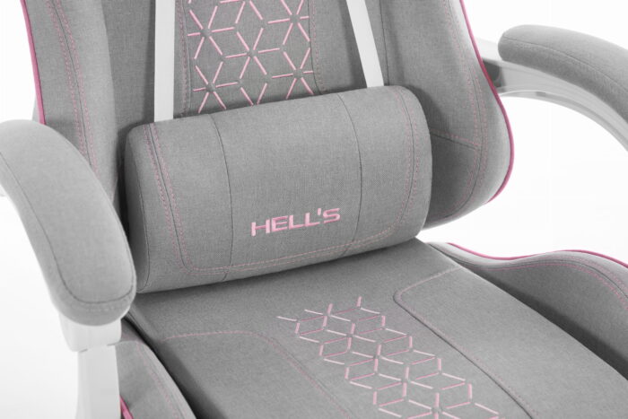 Геймерське крісло Hell's Chair HC-1008 Grey Pink 2.0 тканина/сітка - Зображення 6
