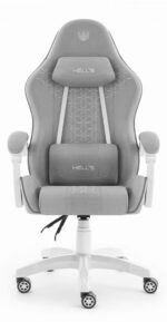 Геймерське крісло Hell's Chair HC-1008 Grey White 2.0 тканина/сітка - Зображення 2