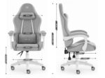 Геймерське крісло Hell's Chair HC-1008 Grey White 2.0 тканина/сітка - Зображення 8