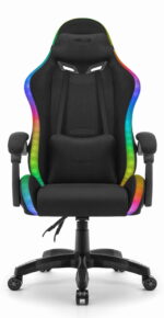 Геймерське крісло Hell's Chair HC-1012 Black LED RGB тканина - Зображення 2