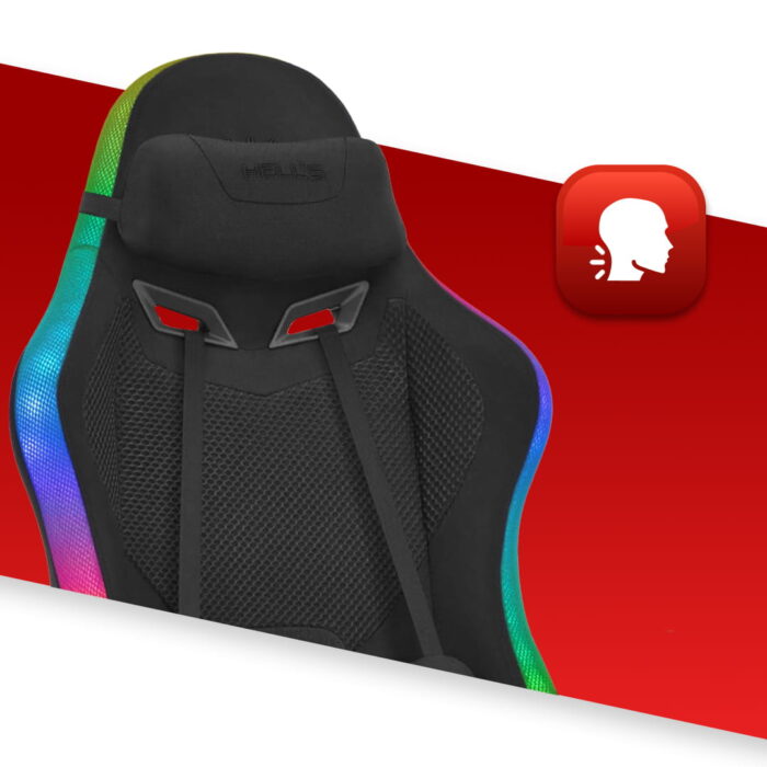 Геймерське крісло Hell's Chair HC-1012 Black LED RGB тканина - Зображення 8