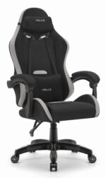 Геймерське крісло Hell's Chair HC-1012 Black Grey тканина/замша
