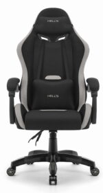Геймерське крісло Hell's Chair HC-1012 Black Grey тканина/замша - Зображення 3