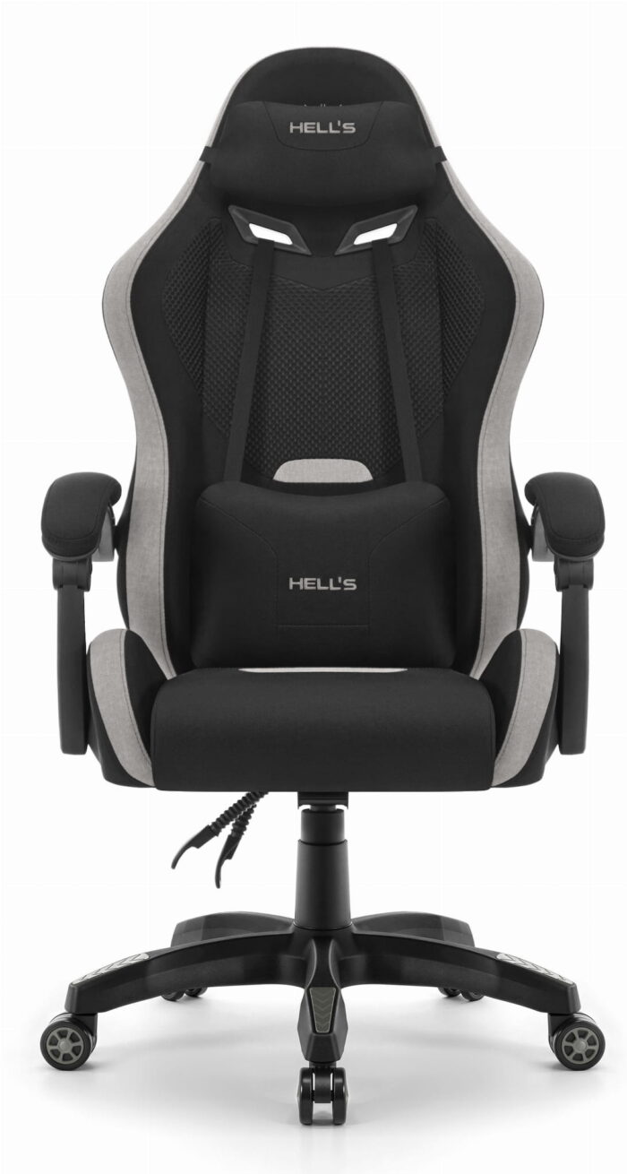 Геймерське крісло Hell's Chair HC-1012 Black Grey тканина/замша - Зображення 3