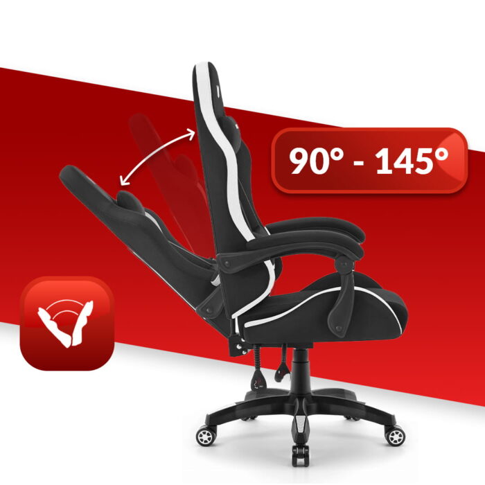 Геймерське крісло Hell's Chair HC-1012 Black White тканина - Зображення 9