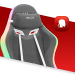 Геймерське крісло Hell's Chair HC-1012 LED RGB Grey White тканина - Зображення 7