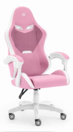 Геймерське крісло Hell's Chair HC-1012 Pink Whit тканина - Зображення 2