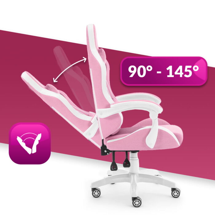 Геймерське крісло Hell's Chair HC-1012 Pink Whit тканина - Зображення 7