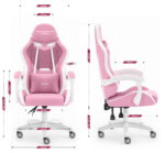 Геймерське крісло Hell's Chair HC-1012 Pink Whit тканина - Зображення 9