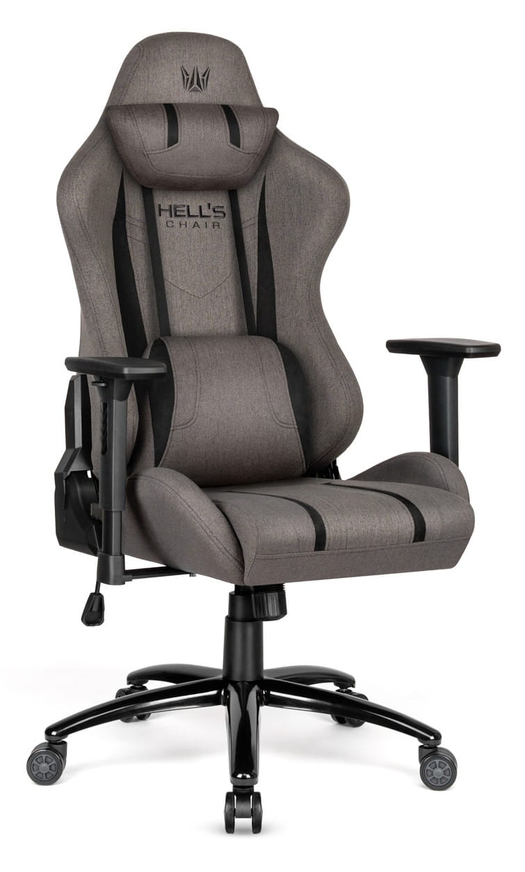 Fotel-gamingowy-Hells-Chair-HC-1013-Grey-Black-Tkanina Геймерське крісло Hell's Chair HC-1013 Grey Black тканина - Зображення 1