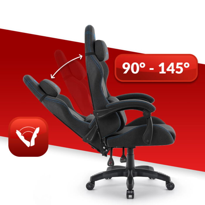 Геймерське крісло Hell's Chair HC-1014 Black Blue тканина - Зображення 6