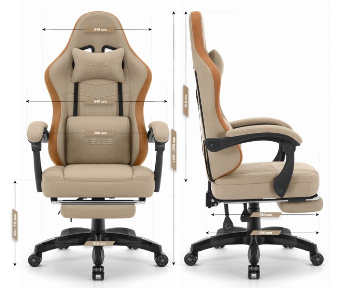 Геймерське крісло Hell's Chair HC-1015 Beige тканина - Зображення 10