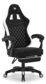 Геймерське крісло Hell's Chair HC-1015 Black White тканина - Зображення 2