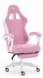 Геймерське крісло Hell's Chair HC-1015 Pink White тканина - Зображення 2