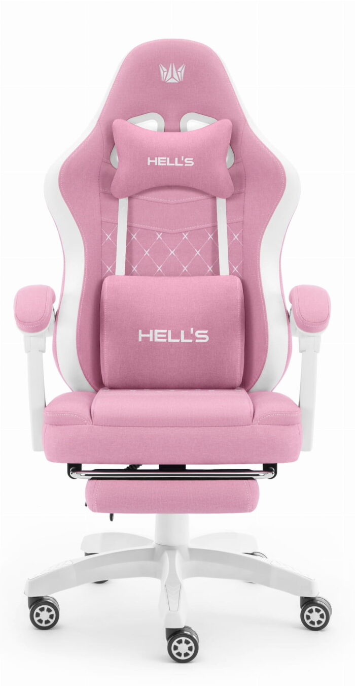 Геймерське крісло Hell's Chair HC-1015 Pink White тканина - Зображення 3