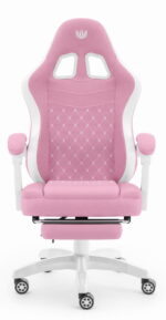 Геймерське крісло Hell's Chair HC-1015 Pink White тканина - Зображення 4