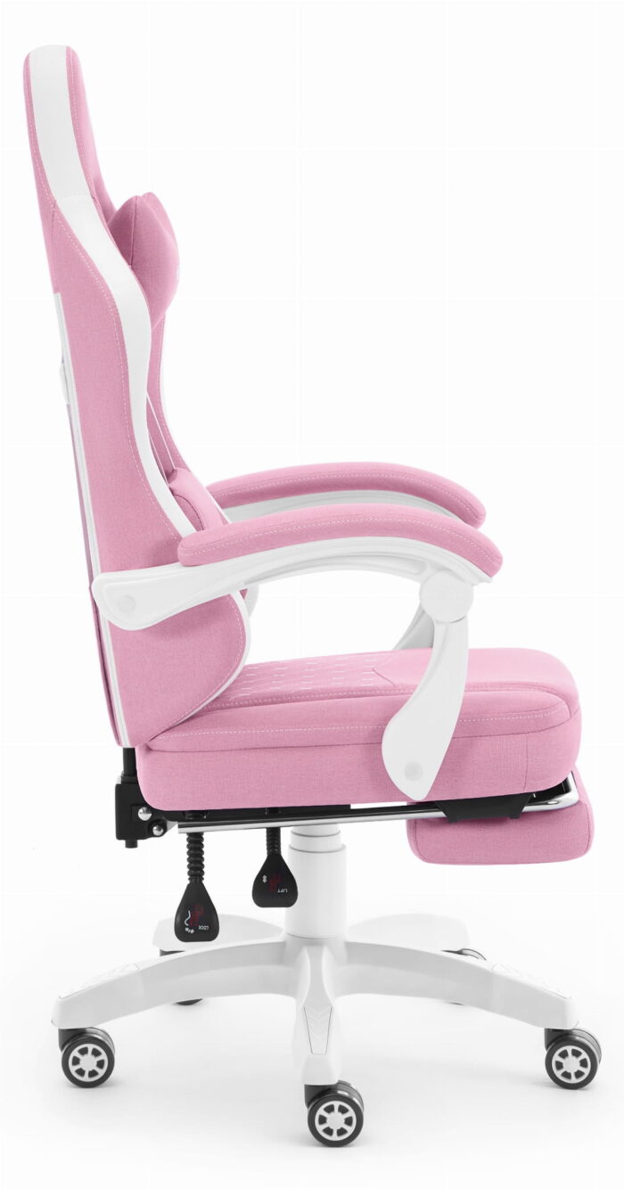 Геймерське крісло Hell's Chair HC-1015 Pink White тканина - Зображення 5
