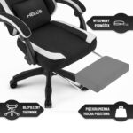 Геймерське крісло Hell's Chair HC-1016 Black White тканина - Зображення 11