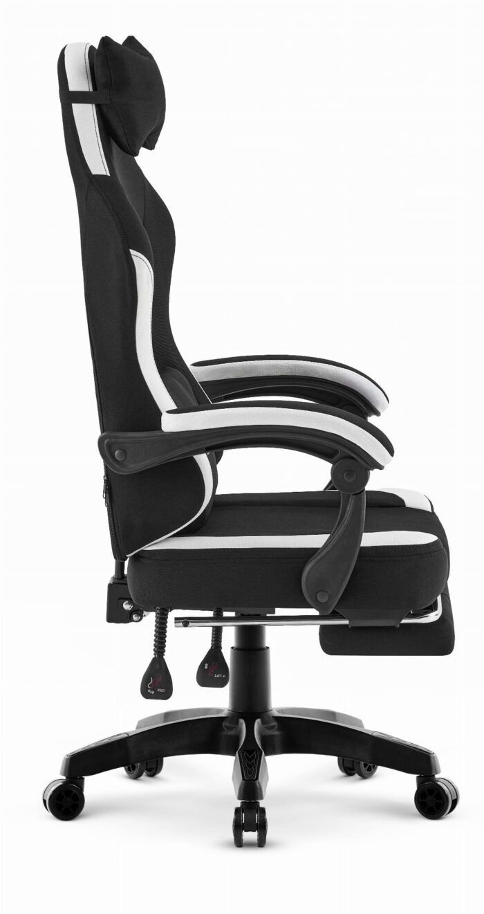 Геймерське крісло Hell's Chair HC-1016 Black White тканина - Зображення 3
