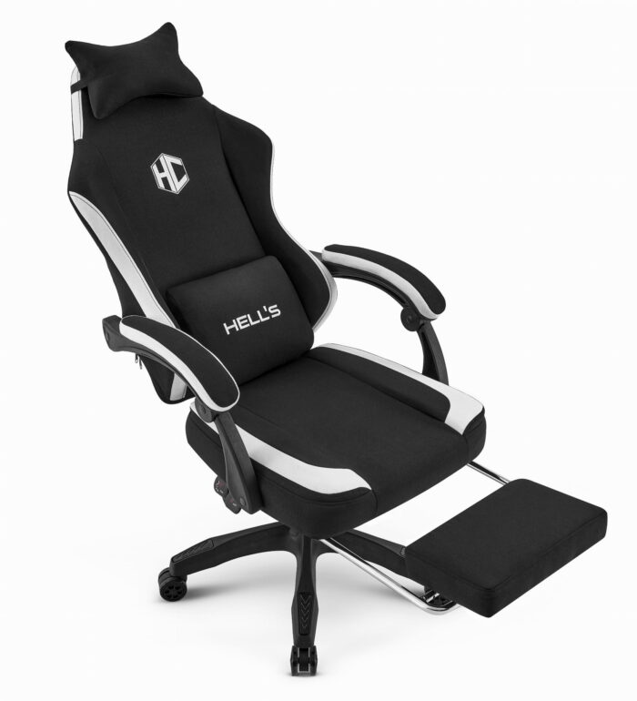 Геймерське крісло Hell's Chair HC-1016 Black White тканина - Зображення 6