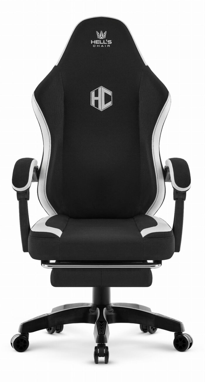 Геймерське крісло Hell's Chair HC-1016 Black White тканина - Зображення 7