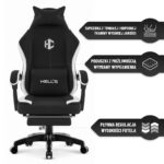 Геймерське крісло Hell's Chair HC-1016 Black White тканина - Зображення 9