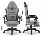 Геймерське крісло Hell's Chair HC-1016 Black White тканина - Зображення 11