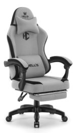 Геймерське крісло Hell's Chair HC-1016 Black White тканина
